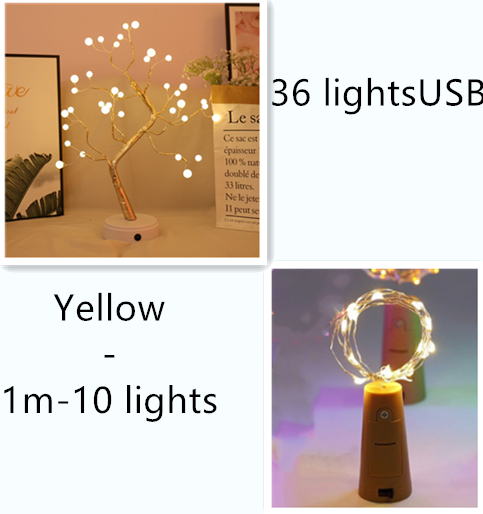 Bouteille de vin Lights String 2M 20leds Décorations de Noël Fil de cuivre String Led Garland L