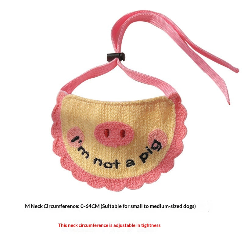 Bib de chat brodé en dentelle de style animal