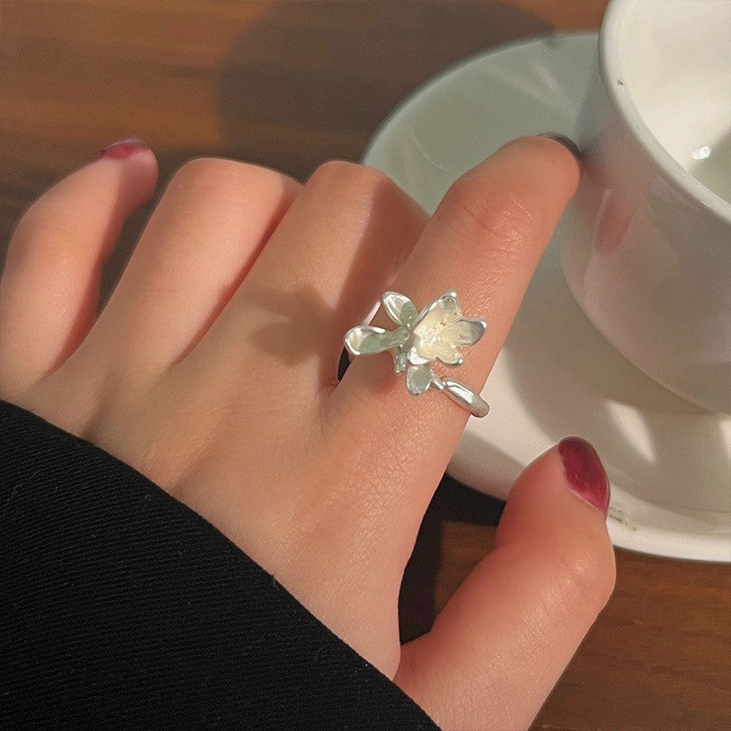 925 Argent Sterling Irrégulier Anneau Géométrique Femme Année Niche Design Sens Mode P