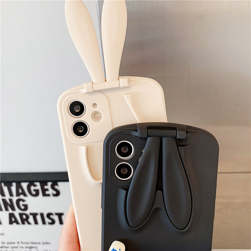 Cas de téléphone anti-goutte créative Bunny Ear Stand
