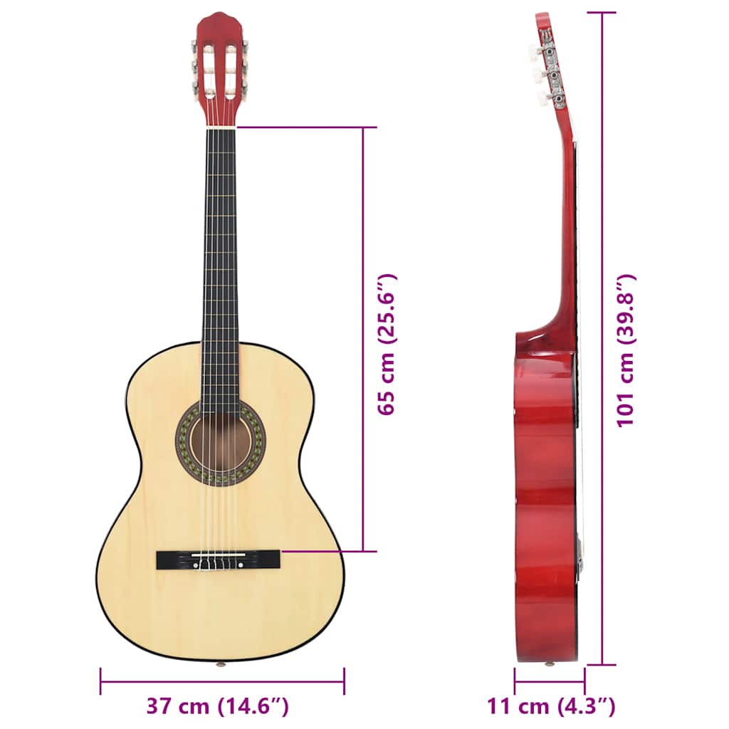 Set de guitare classique 12 pièces pour débutants 4-4