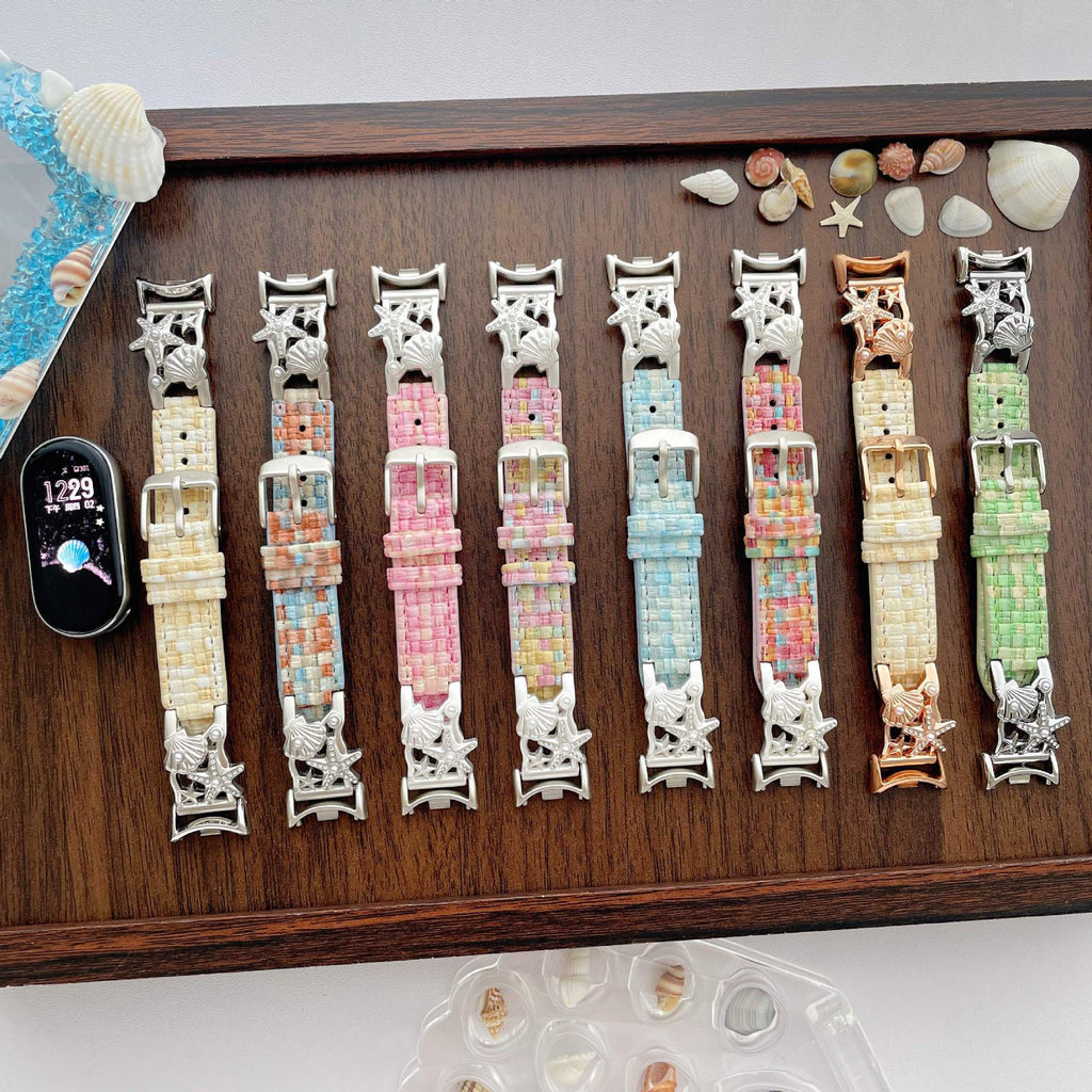 Bracelet de montre en cuir pointillé Cape Shell