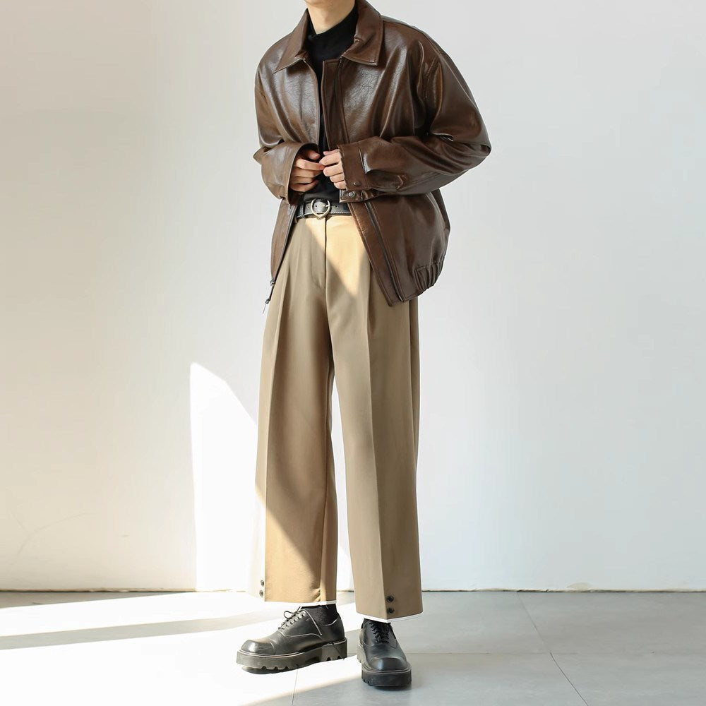 Manteau en cuir personnalisé rétro homme
