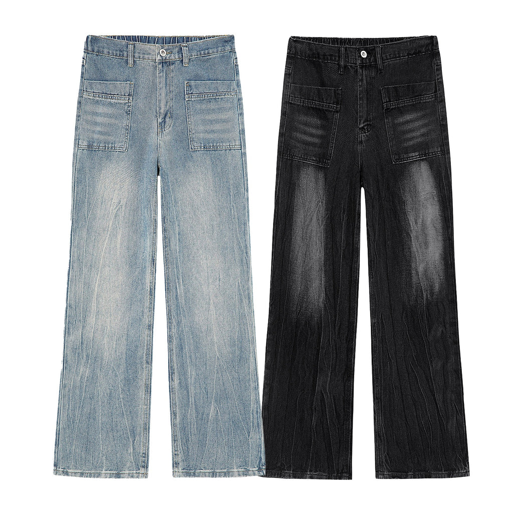 Arrivée Lightning-Stripe Droit-Leg Jeans Denim pour hommes
