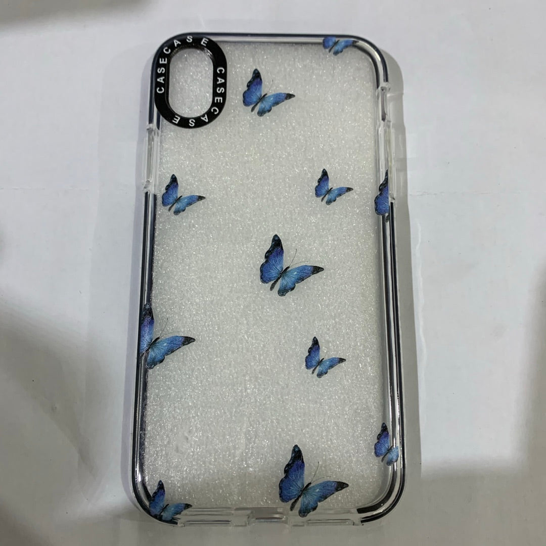 Compatible avec le boîtier de téléphone transparent Blue Butterfly