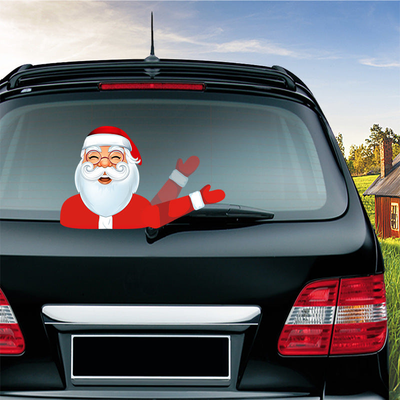 Populaire essuie-glace Santa Claus autocollant peut enlever la voiture arrière essuie-glace Sticker Car Sti