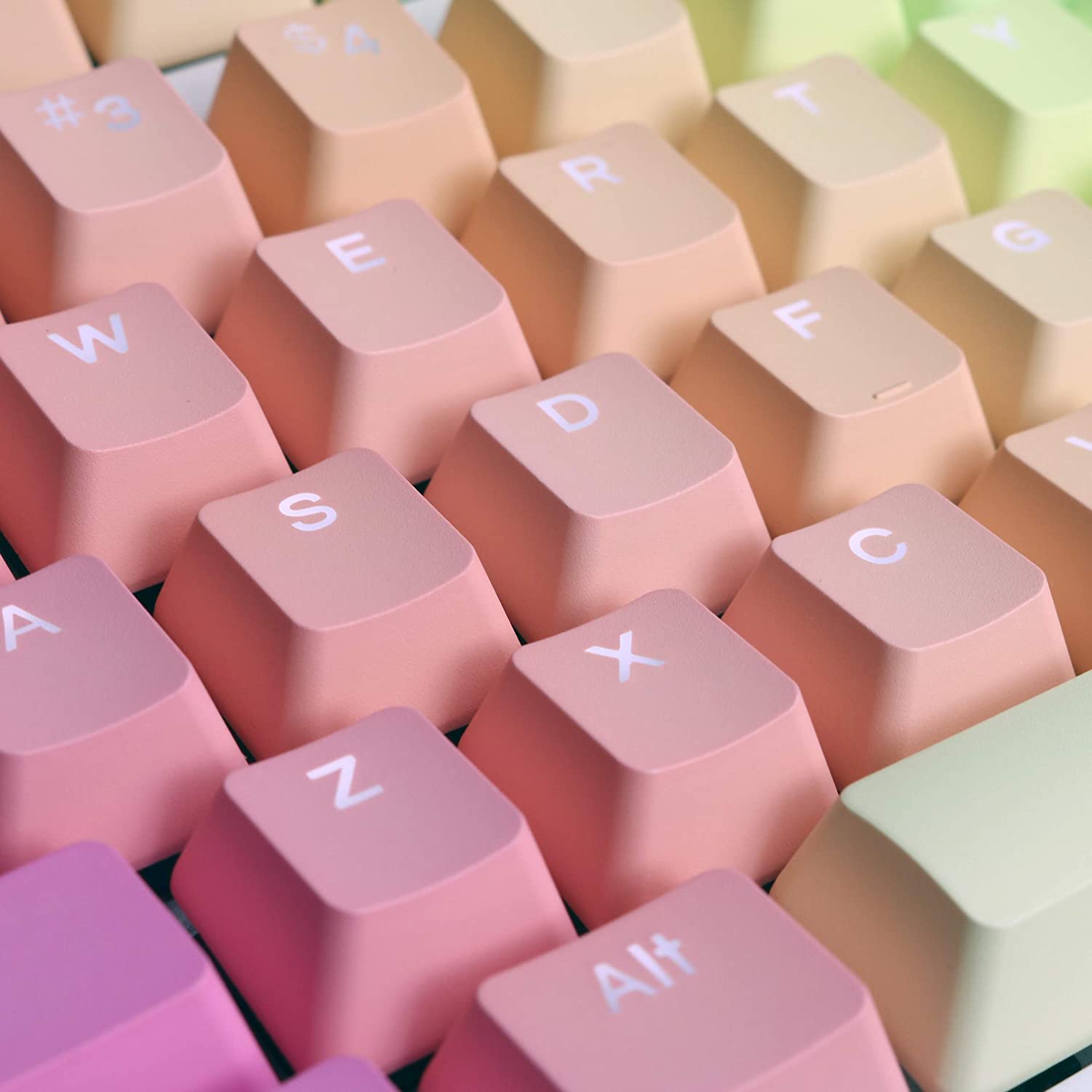 Pénétration de mots Dyed Keycap 104PBT Matériau translucide