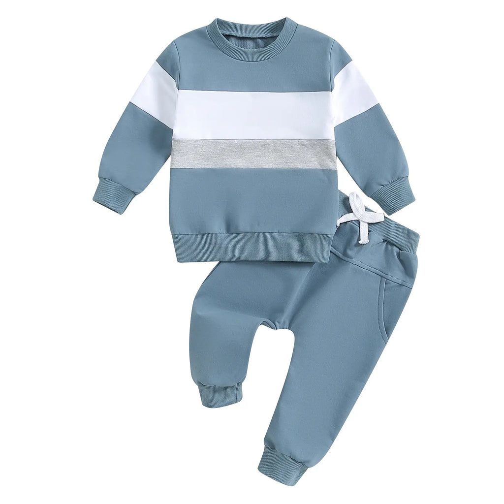 Garçons et filles Ensemble de pantalons à manches longues à col rond