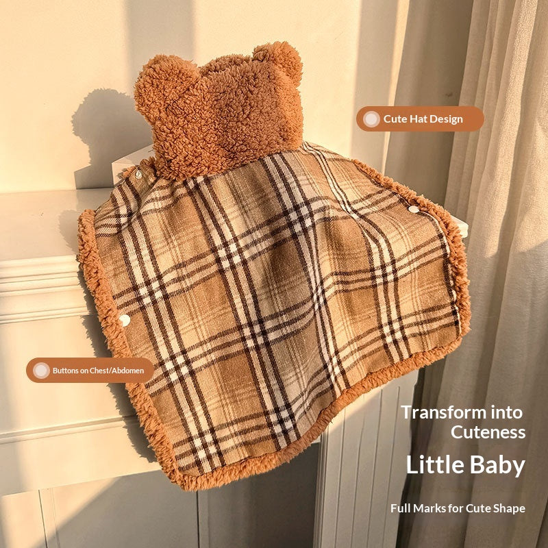 En peluche Cape Retro Maillard-style se vêtir comme un enveloppement ou le draper sur vous