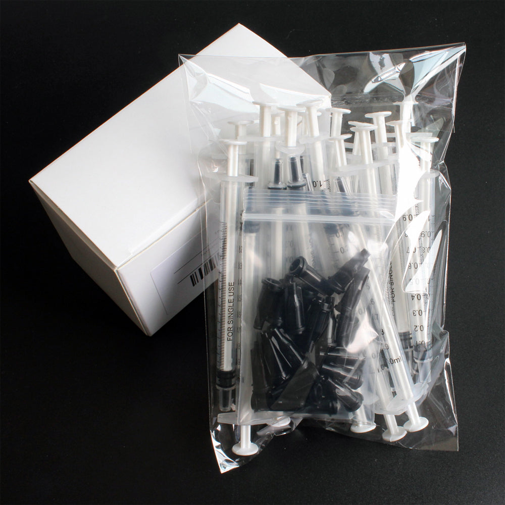 25pcs Luer Slip Tip 1ml Syringes avec des capsules sont parfaits pour l'alimentation des animaux de compagnie