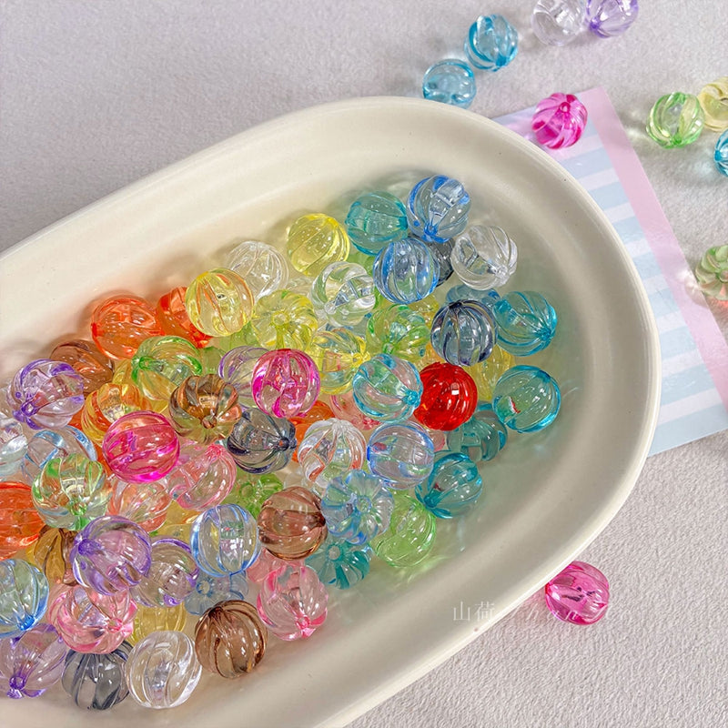 Perles de citrouille acrylique transparentes