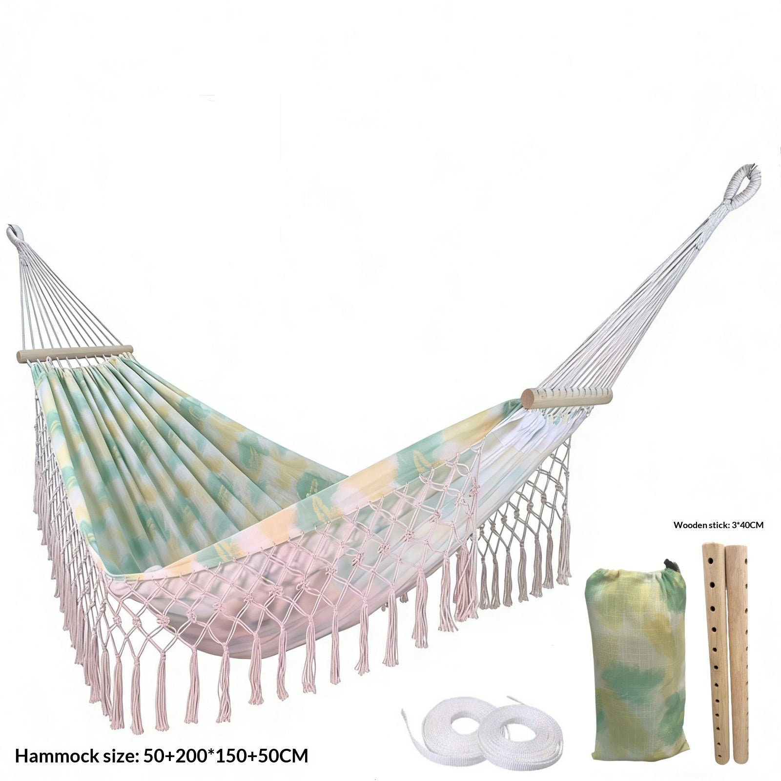 Hamac extérieur en toile fringée