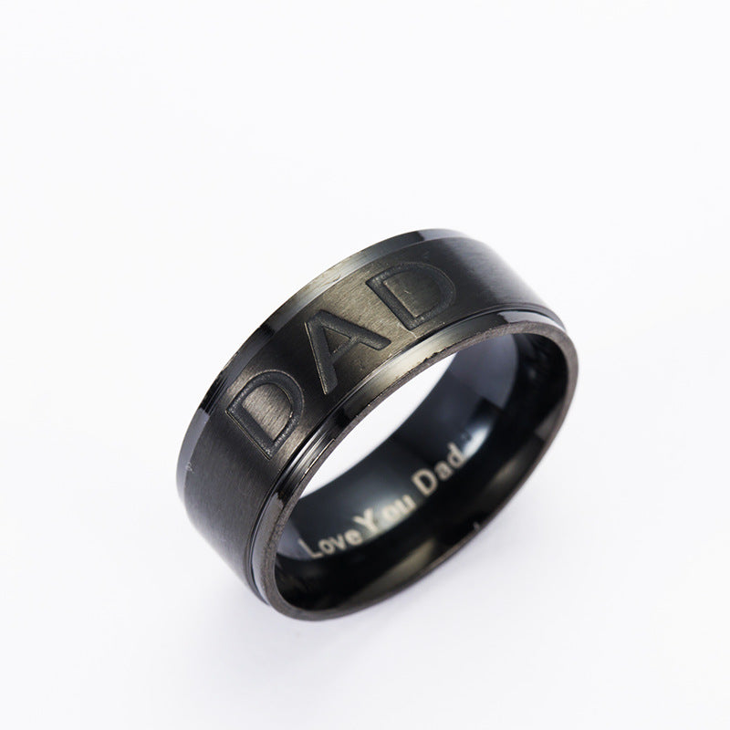 Anneau monogramme en acier titane