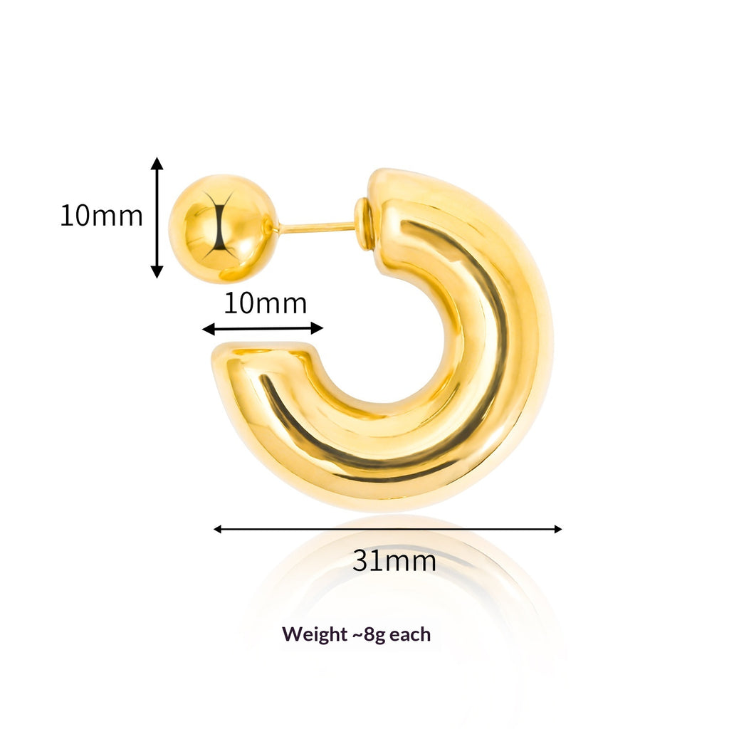 Boucles d'oreilles Zircon en acier de titane pour femmes