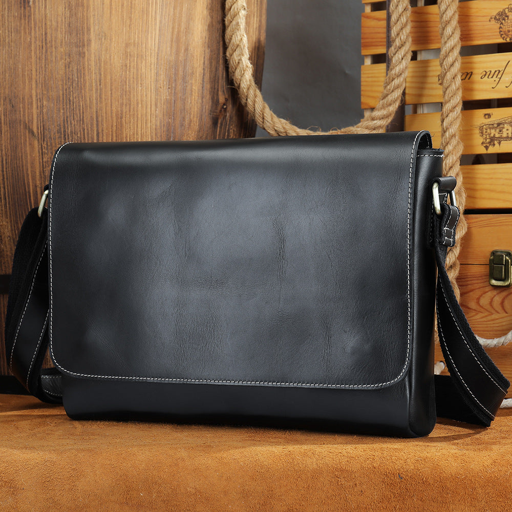Véritable cuir homme Mode épaule Selle en cuir Crossbody Casual Messenger Bag