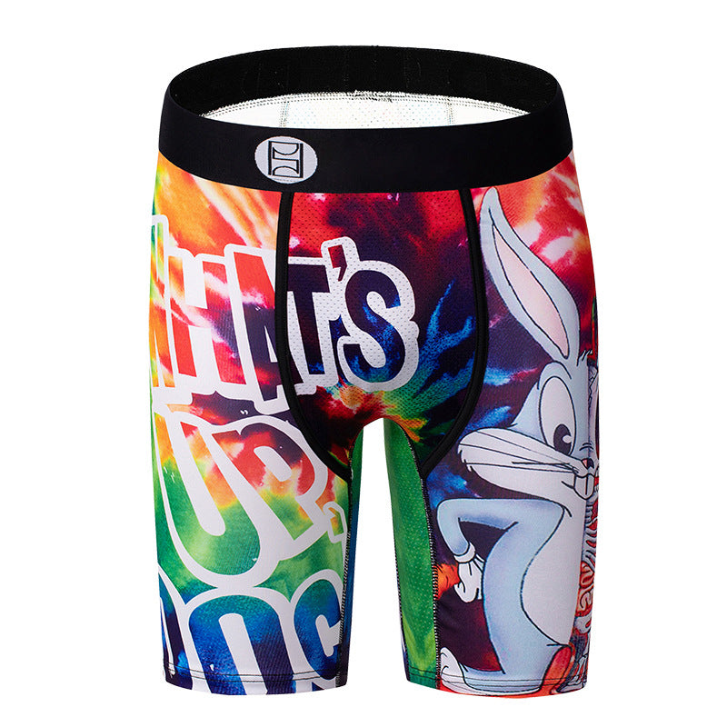 Caricature imprimé garçons Boxers hommes sports sous-vêtements