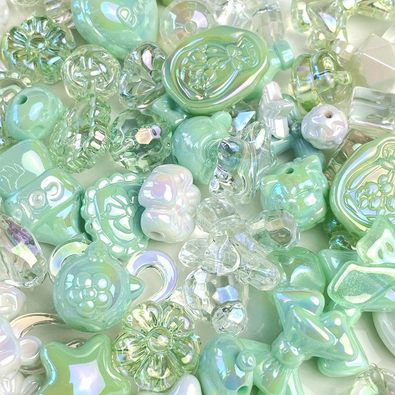 Perles acryliques plaquées UV mélangées
