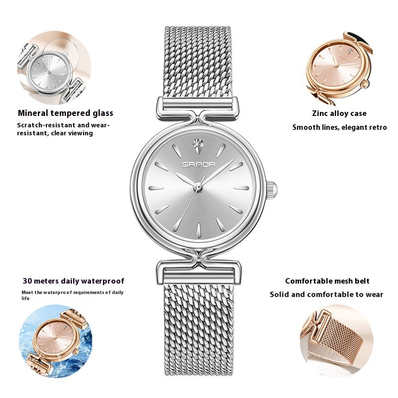 Montre en mailles rétro pour femmes