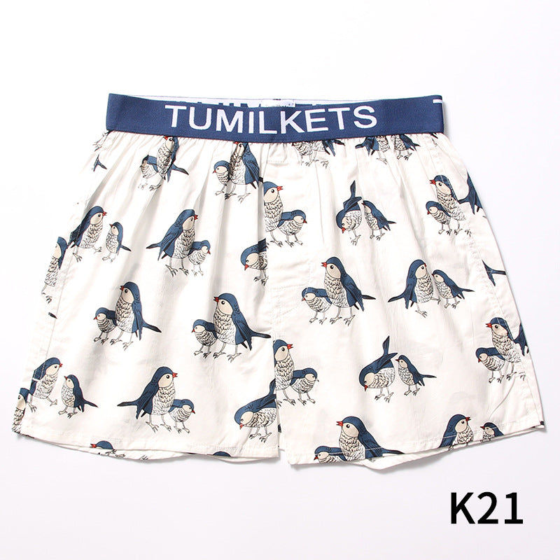 Short de boxeur imprimé homme Short de boxeur à la maison slips de boxeur en coton