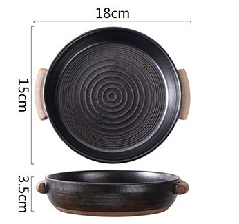Thread Double Ear Disc Vintage Céramique Coeurs Japonaises