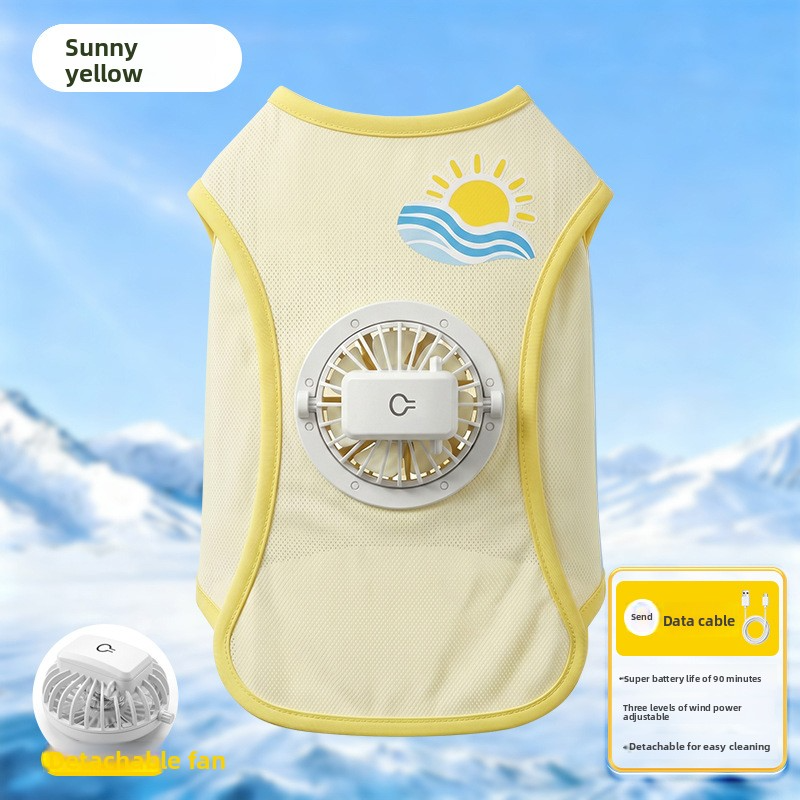 Summer Sun Protection Veste de chien avec ventilateur intégré
