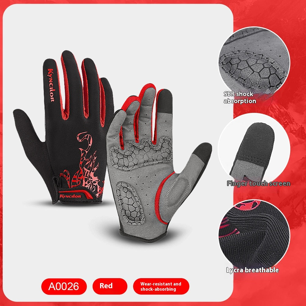 Vélo de montagne extérieur Long Doigt respirant Absorption de choc Gants de vélo résistant à l'usure