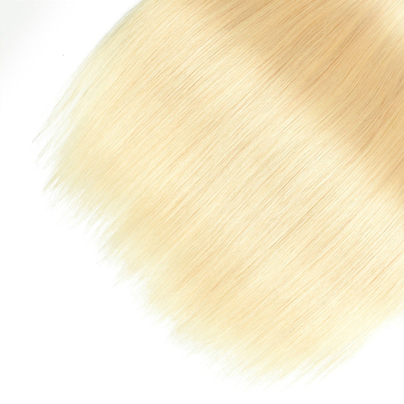 Blond droit vague humain vrai cheveux dorés