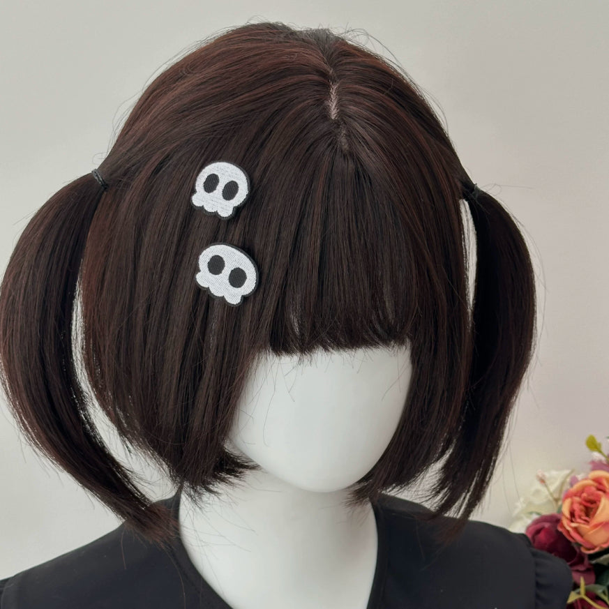 Subculture Crâne Bang Clip doux mignon épingle à cheveux foncé