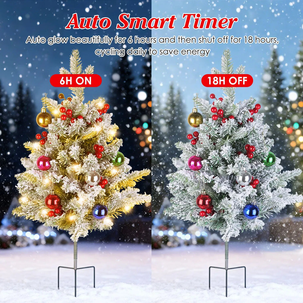 Tree de Noël artificiel - 50 lumières LED chaudes avec 8 modes d'éclairage
