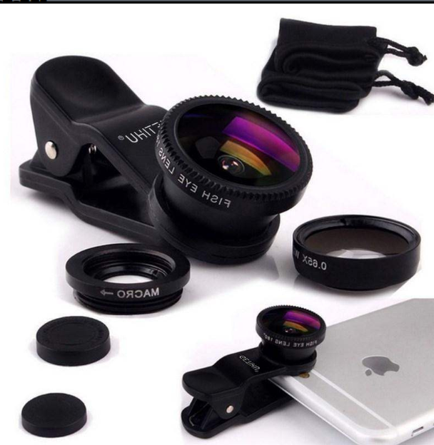 Universal Fisheye Lens 3 en 1 Téléphone portable Clip Lens Fish