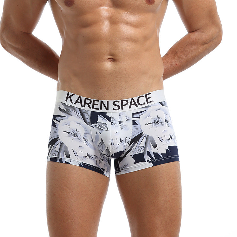 Boxers de mode en soie glacée imprimés