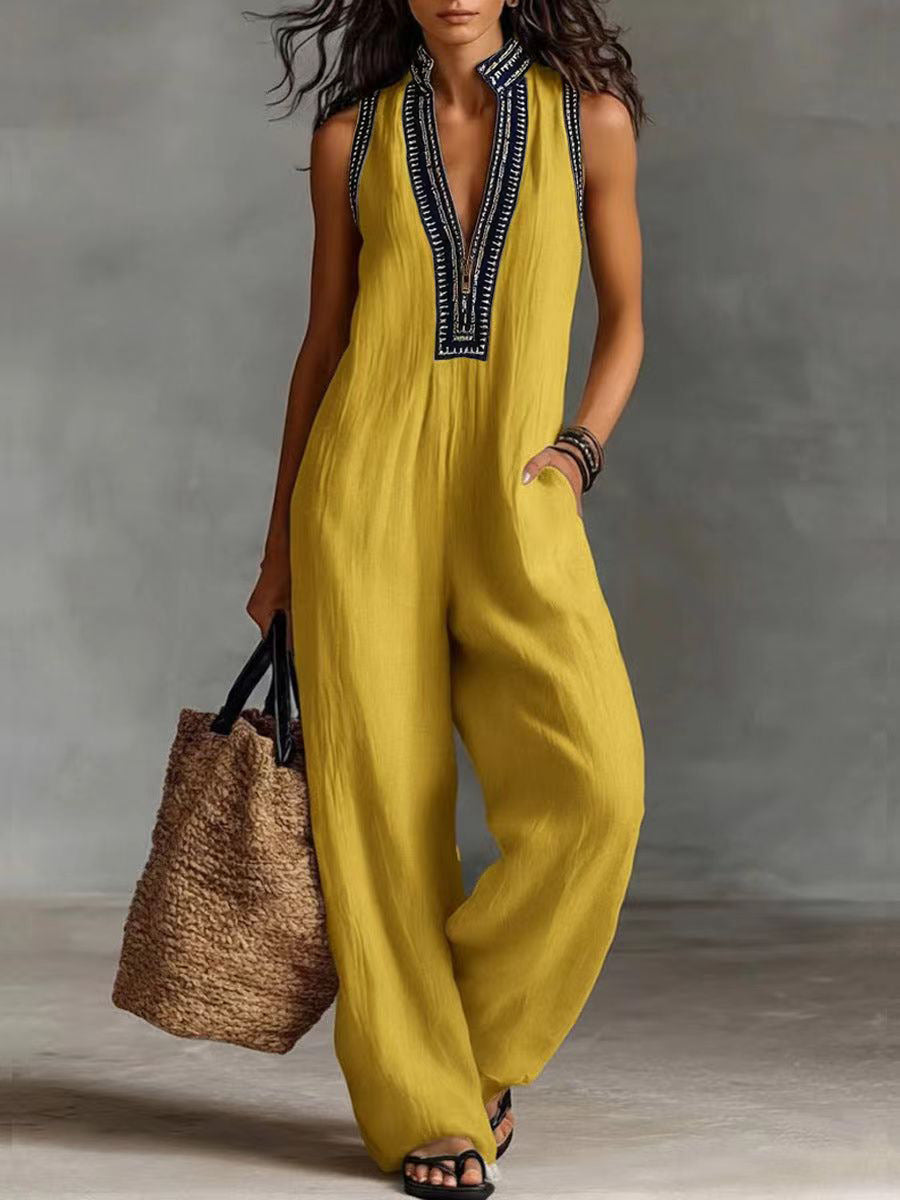 Costume de saut sans manches simple pour femmes