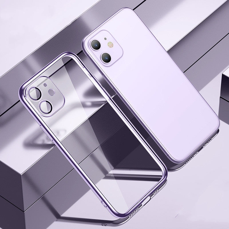 TPU transparent électroplastique tout compris livré avec boîtier de téléphone protège-objectif
