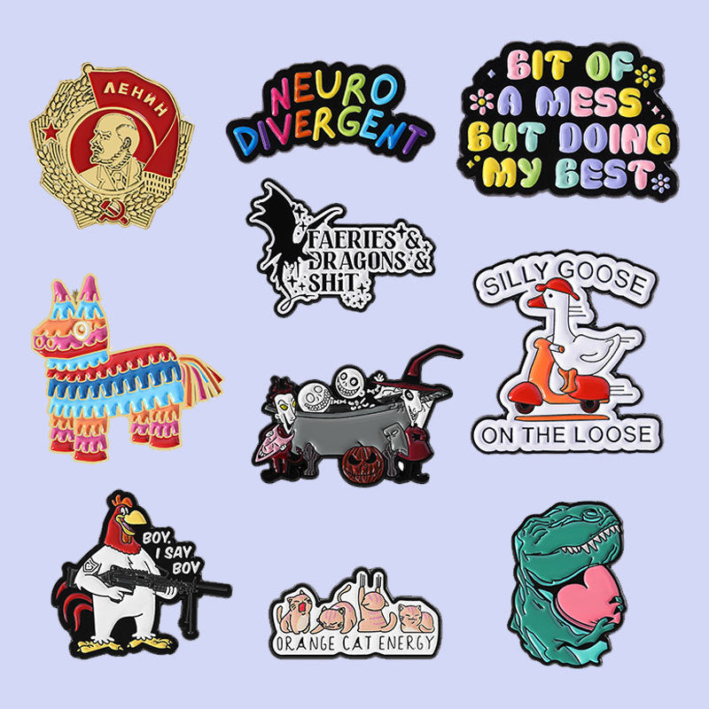 Devis Lettre Français Brooches Créatives Badges et Pins
