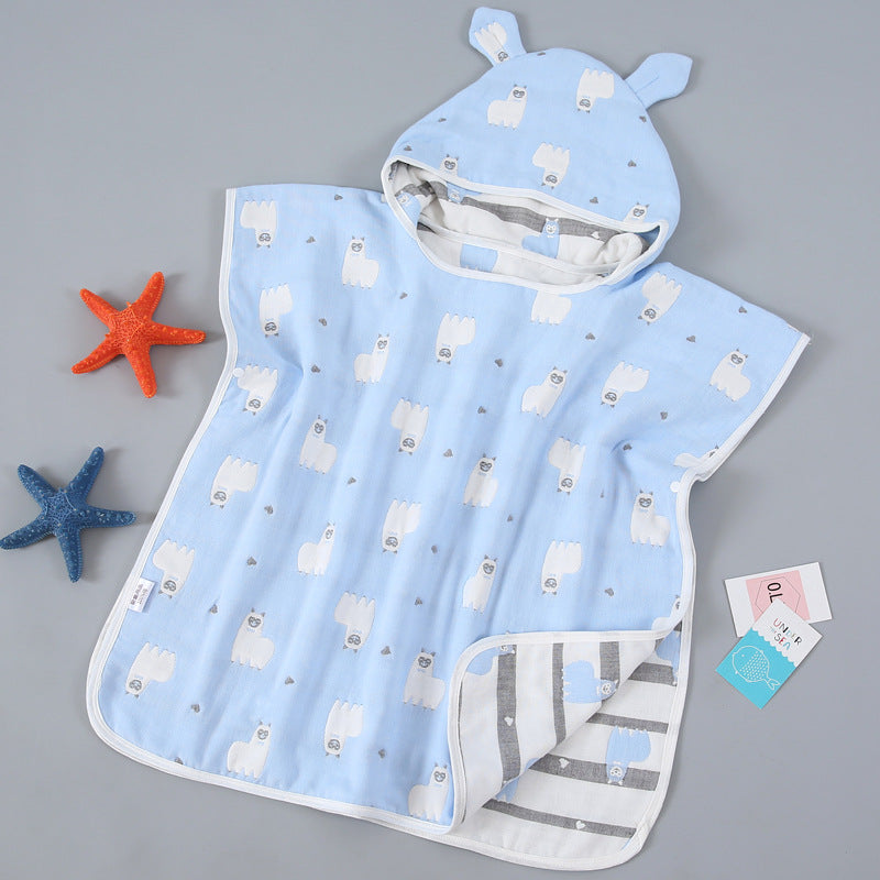 Cape de serviette de bain pour enfants avec cap Pure Cotton Gauze