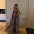 Robe de soirée en satin de ruban plissé