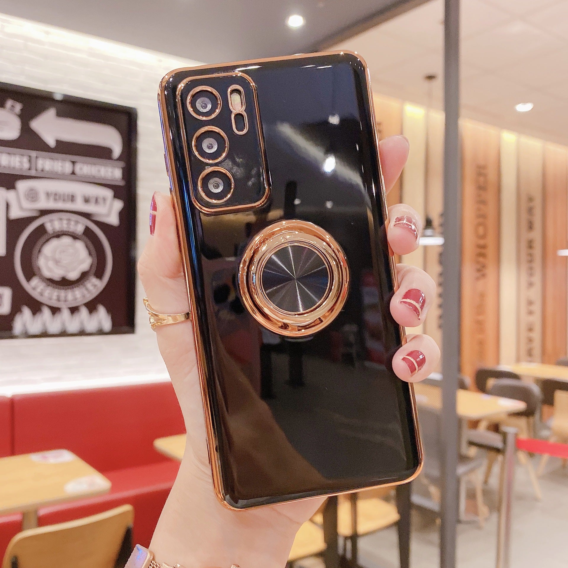 Téléphone portable Shell P40PRO Bague boucle magnétique voiture M40 Electroplating Fine Trou Non
