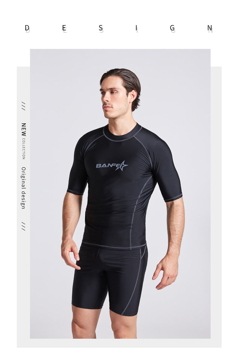 Maillot de bain à moitié manches à séchage rapide Snorkeling Surf Maillot de bain