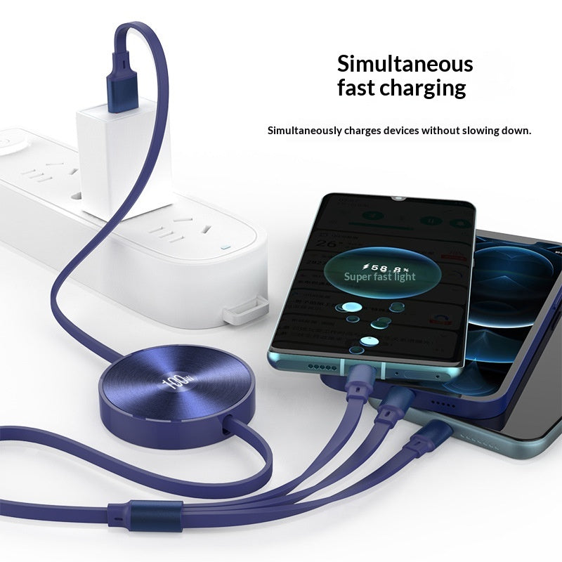 Câble 3-en-1 pour téléphone à recharge rapide