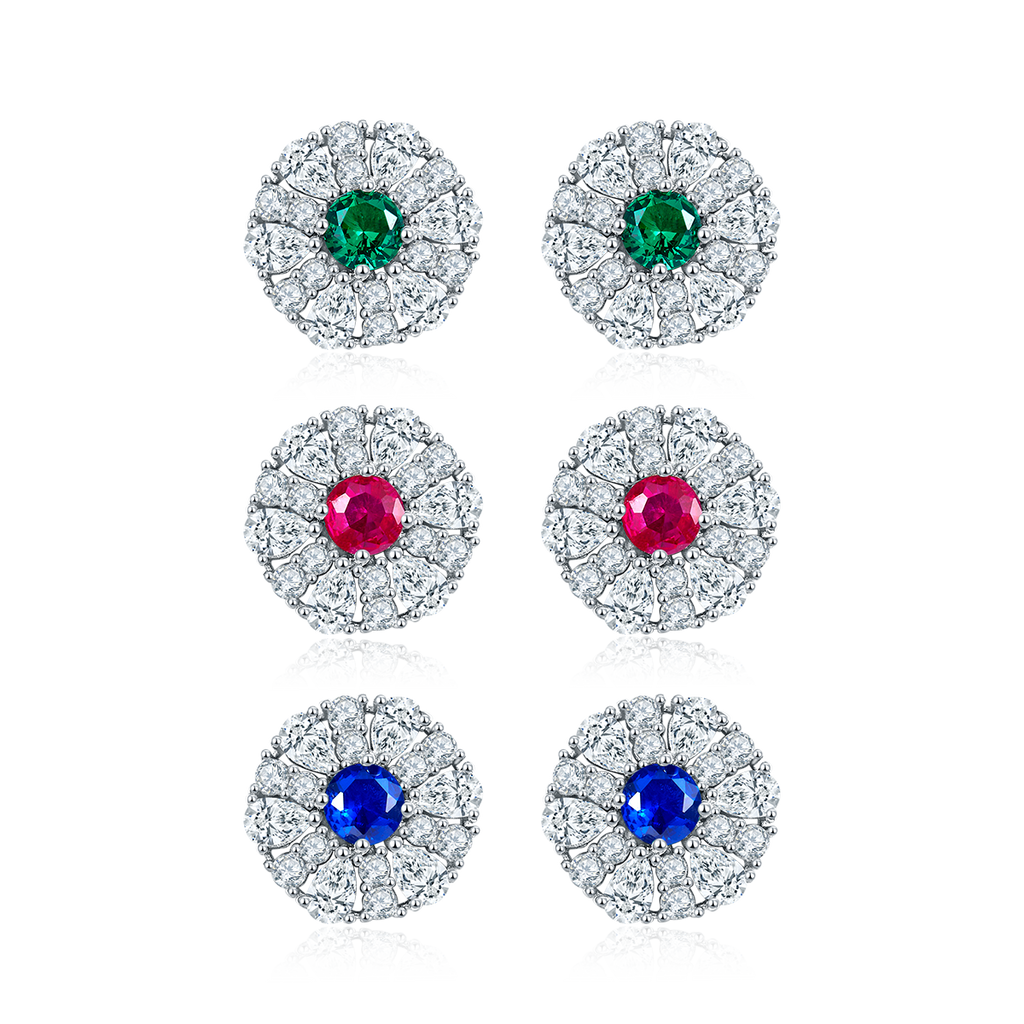 S925 Boucles d'oreilles en cluster en argent sterling
