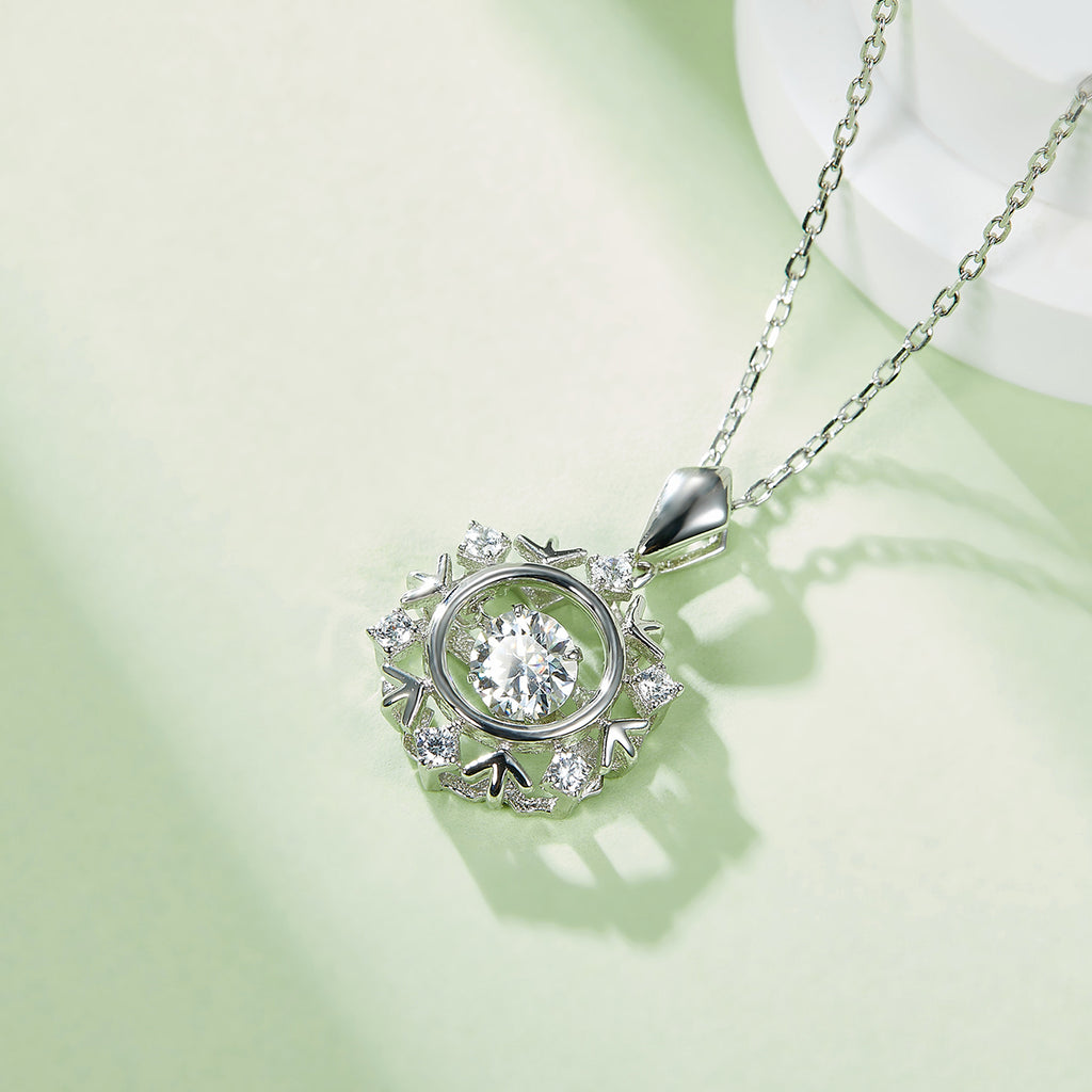S925 Argent Sterling 0.5ct D Couleur VVS1 Moissanite Lac de neige Collier 45cm Platine plaqué