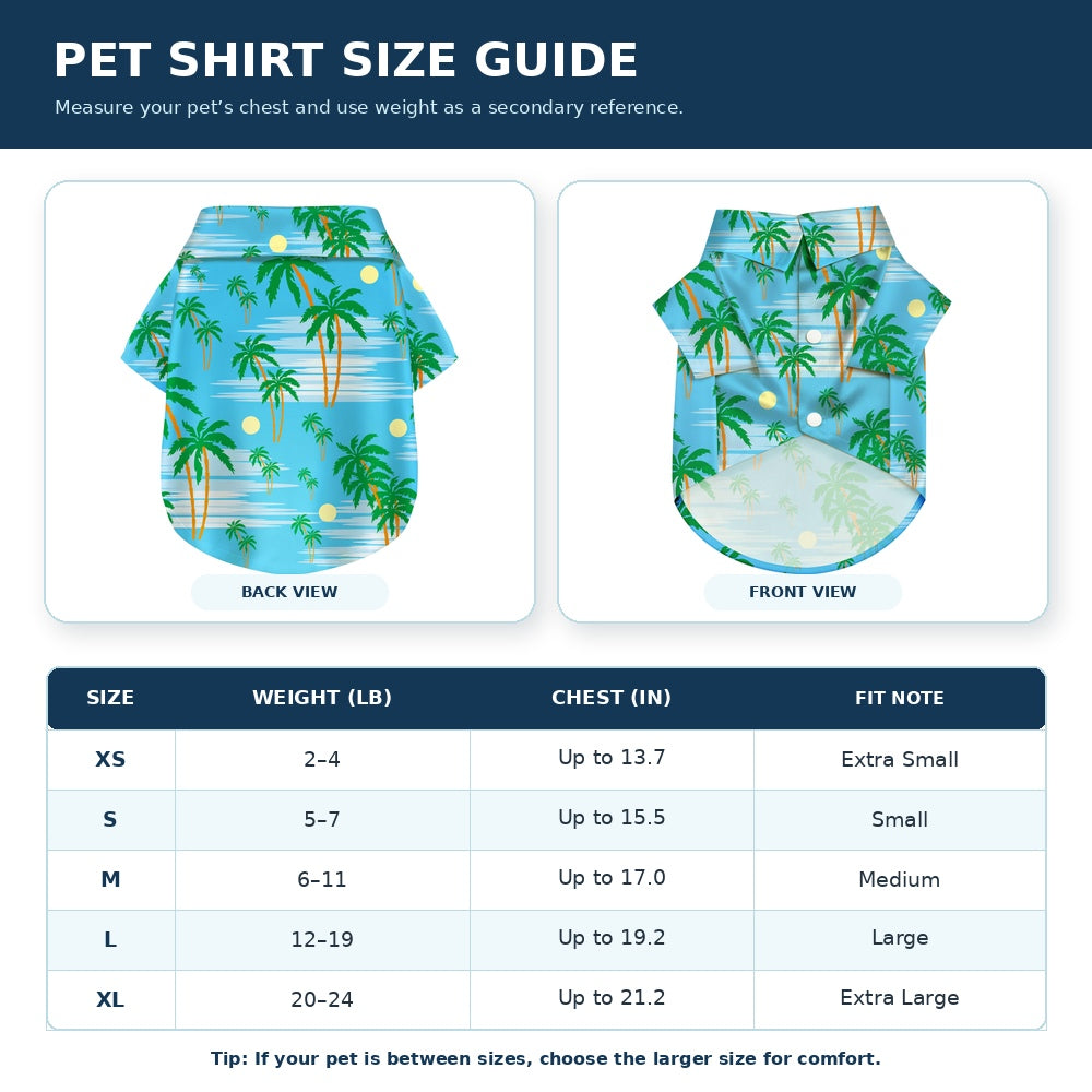 T-shirt de chien de style Hawaii pour chien de coco