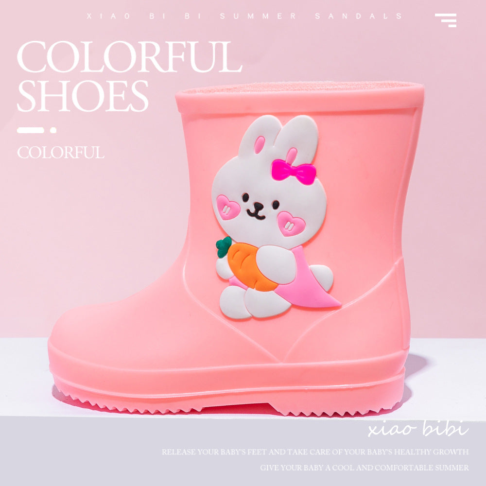 Bottes de pluie antidérapantes de caricature pour enfants