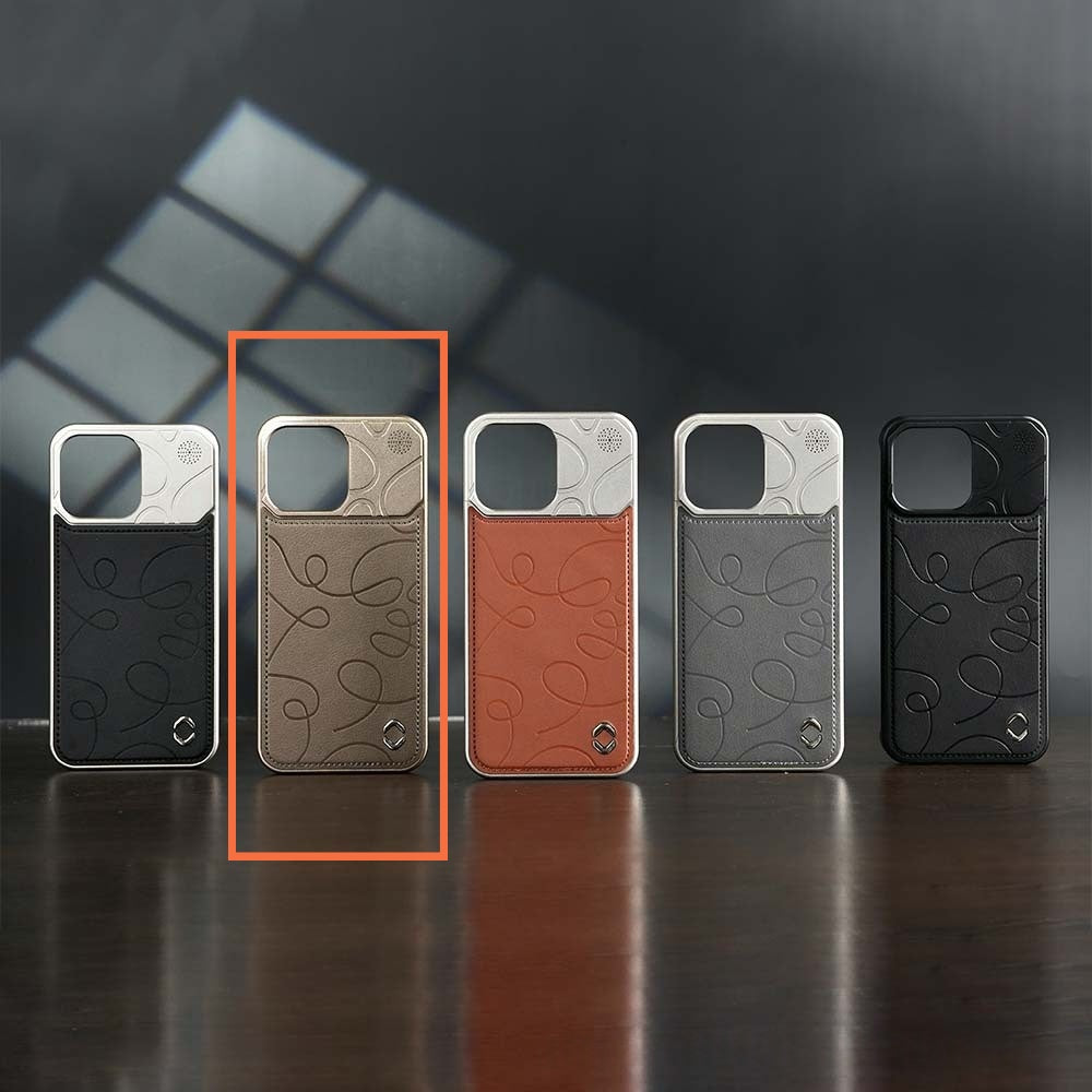 Simple and drop-resistant leather phone case