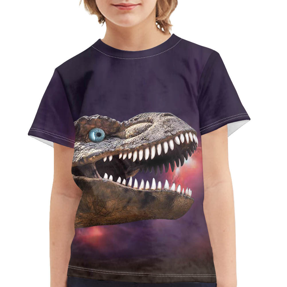 T-shirt dinosaure d'été imprimé complet pour garçon