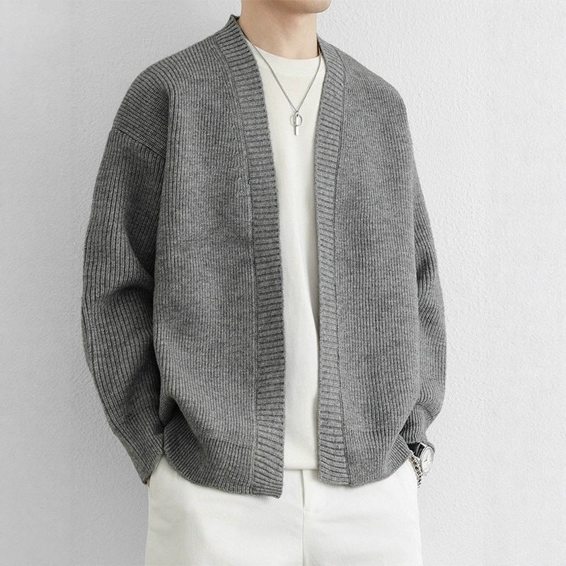 Retro style Loose-fit Casual Chic Versatile Knit Sweater Cardigan