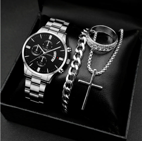 Montres d'affaires Tempérament pour hommes Ceinture d'acier cross
