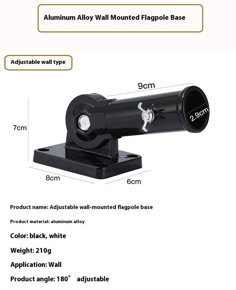 180 Degree Ajustable Outdoor Aluminium Alliage Flagpole Base