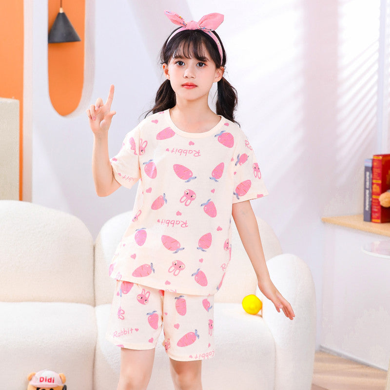 Vêtements de maison à manches courtes d'été pour enfants