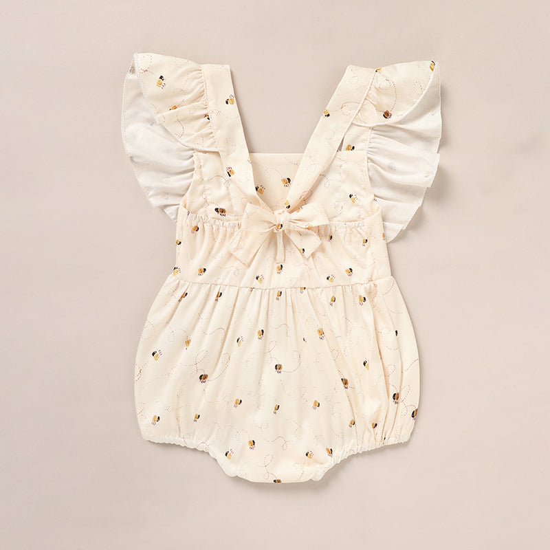 Bubble Romper bébé fille d'abeille - 1er jour d'abeille Romper